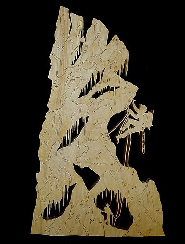 Sculpture de Pascal Veuillet, le Pas des Glaces (orme massif)